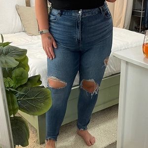american eagle super high waisted jeans